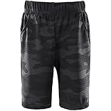 KISBINI Boys Athletic Shorts with Pockets Sport Active Camo Shorts Grey 7
