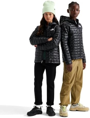 The North Face Teen Thermoball Hooded Jacket | Warming Insulation, Ripstop Fabric, Adventure Ready Hood, Secure Zip Hand Pockets, TNF Black/TNF Black, X-Large