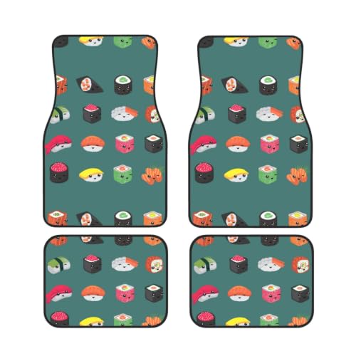 Alfombrillas para coche de sushi: juego de 4 piezas antideslizantes de neopreno
