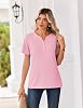 Camisetas de verano para mujer Zeagoo, cuello V, manga corta, elegantes y casuales 8
