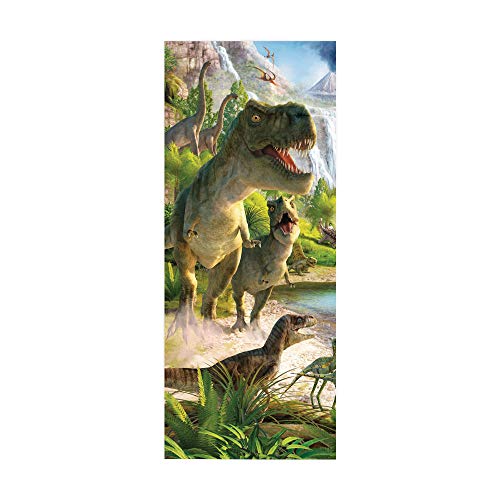 Murales Para Puertas 3D PVC Papel Pintado Puertas Autoadhesivo Impermeable Papel Pintado Puerta Mural Puertas Pegatinas dinosaurio