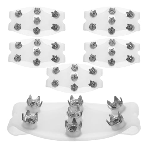 iplusmile Crampones Antideslizantes para Botas y Zapatos con 7 Tacos de Hierro Galvanizado, Máximo Agarre para Actividades al Aire Libre y Pesca en Invierno, Pack de 3 Pares