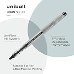uni-ball VISION Rollerball, Stick Roller Ball Pen Fine-0.7mm, 12 Pack, Black Ink (60126)