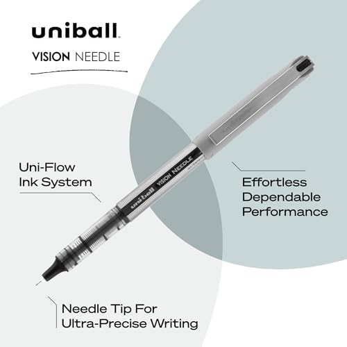 uni-ball(R) Vision(TM) Rollerball Pens, 0.7 mm, Fine Point, Gray Barrel, Black Ink, Pack Of 12, 60126 by Uni-Ball - Image 4