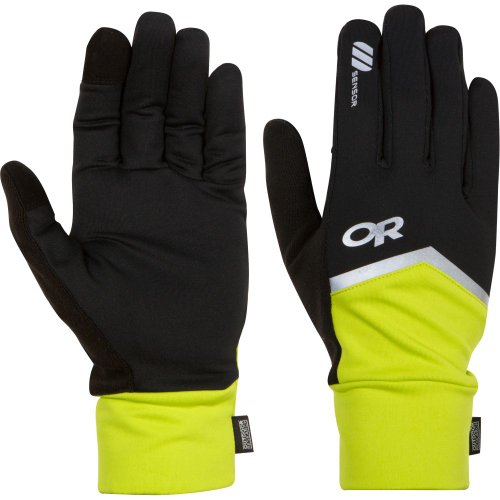 Outdoor Research Speed Sensor Gloves, Black/Lemongrass, X-Large