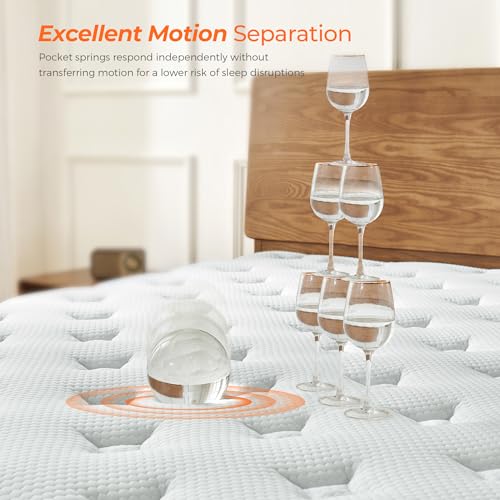Image of Full Size Mattress, 10 Inch Medium Firm Full Mattress in a Box, Hybrid Mattress with Individually Pocketed Coils for Targeted Support, Motion Isolation, CertiPUR-US Certified