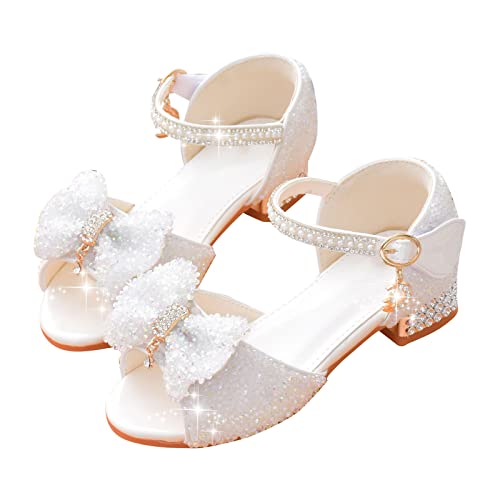 Toddler Girls Wedding Sandals Cute Glitter Mary Jane 𝗟o𝐰 Heel Shoes for Wedding 𝗣a𝐫𝐭y Girls Dress Shoes