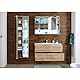 BEST Badezimmer Hängeschrank mit LED-Beleuchtung in Wildeiche Optik - Badezimmerschrank Bad Schrank mit viel Stauraum - 55 x 160 x 30 cm (B/H/T)