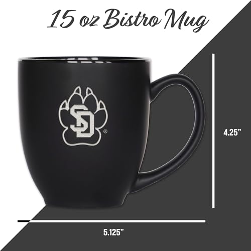 Image of Rico Industries NCAA Primary 15-Oz Personalized Matte Black Bistro Mug - for Hot or Cold Drinks