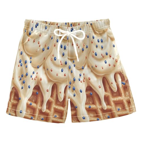 Boccsty Navy Sprinkles White Ice Cream Boys Swim Trunks Baby Kids Summer Toddler Beach Board Shorts 2T - Main Image