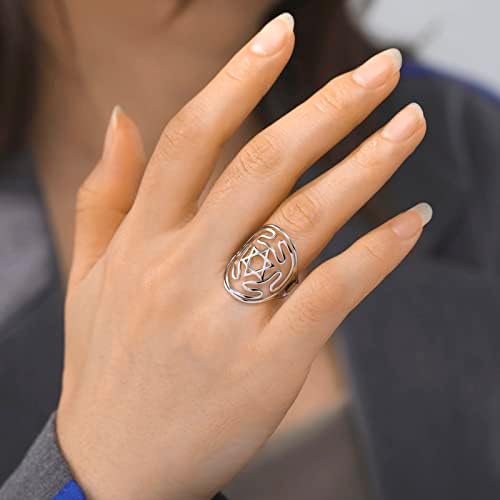 Adjustable Pentagram Ring - Stainless Steel Celtic Knot Open Ring For Men & Women