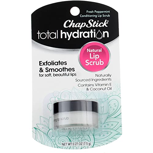 ChapStick Total Hydration - Natural Conditioning Lip Scrub - Fresh Peppermint - Net Wt. 0.27 OZ (7.5 g) Per Package - Pack of 4 Packages
