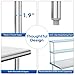 ROVSUN All Stainless Steel Table with Overshelves 48