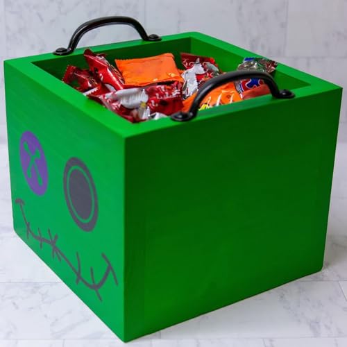 Boîtes d'Halloween carrées en bois pour ranger les bonbons