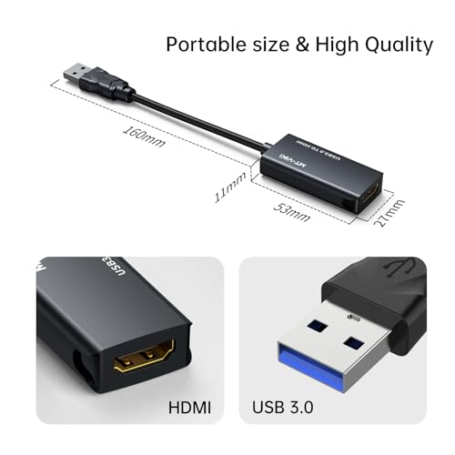 Image of SANCY USB 2.0 to HDMI Adapter - 1080p Video & Audio Converter for Laptop, PC, Monitor, HDTV, and Projector - External Graphics Card for Extended Displays