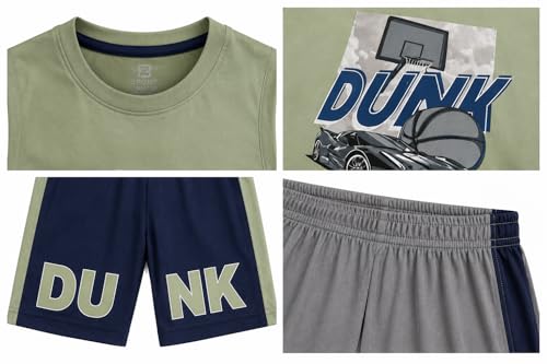 Image of Pro Athlete Boys Short Sets - 4 Piece Performance Graphic Tees and Tank Tops with Matching Boys Athletic Shorts (Sizes: 8-16)