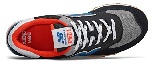Image of New Balance Men's 574 V2 Core Sneaker, Black /Neo Classic Blue, 4 W