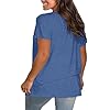 Plus Size V Neck T-Shirts Women Short Sleeve Tops Casual Summer Tshirts Loose Fit Tee Mock Neck Women (Blue, XXL) #1