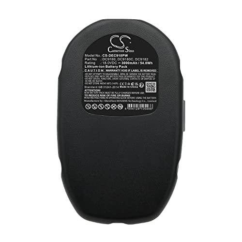 Batería DC9182 de repuesto 3000 mAh para herramientas inalámbricas DCD925B2 de 54 Wh 2