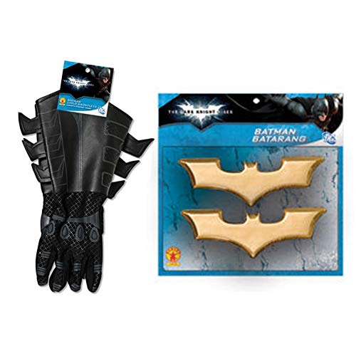 Rubie's Batman The Dark Knight Child Gauntlets and Batman Batarangs Black