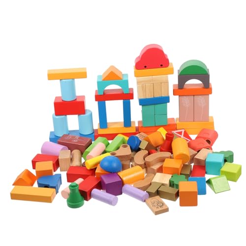 Blocs de bois hexagonaux et cylindriques pour occuper intelligemment les tout-petits à la maison