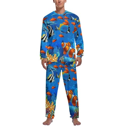 Ensemble de pijama homme manches longues sous l'eau idéal pour vos soirées de détente