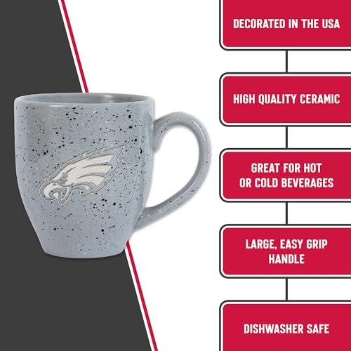 Image of Rico Industries NFL Football 16 oz Team Color Laser Engraved Speckled Ceramic Coffee Mug