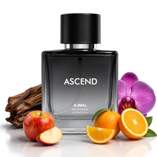 Ajmal Ascend Perfume for Men & Women | 100ml Unisex Eau De Parfum | Perfume for Men & Women with Oriental & Woody Notes | Musky-Aromatic & Floral Fragrance | Versatile Office/Work Unisex Cologne