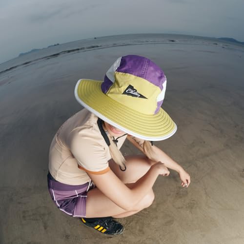 Image of Color-Blocked Fisherman Style Sun Hat for Outdoor Camping, Surfing & Vacations - Wide Brim, UV Protective, Anti-Slip