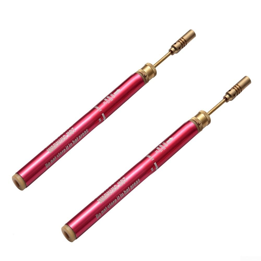 PINK - Soldador de gas butano recargable, lápiz, aerógrafo, soldadura fundida/plata/cobre/lata (2 unidades)