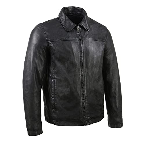 Image of Milwaukee Leather SFM1865 Men's Black Classic Fashion Leather Jacket with Zipper Closure