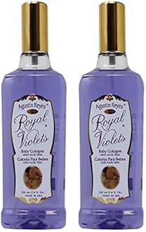 Royal Violets Baby Cologne with Aloe Vera for Baby Sensitive Skin, Relaxing Aroma, 7.6 Fl Oz, bottle (Pack of 2)