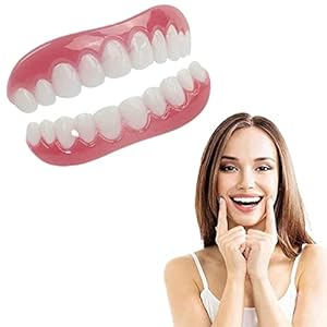 Kunstgebit Cosmetisch fineer Natuurlijke toon Instant fineren Tandheelkundige siliconen Tanden bleken Tijdelijke prothese Tanden Boven-onder Kunstgebit Prothesen Mannen en vrouwen Fineer,4 pairs