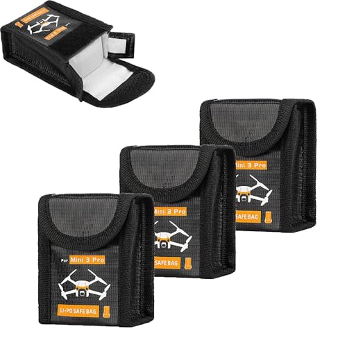 CERFFOOL Lipo Batterie Coffre-fort Sac pour DJI Mini 4 Pro/4K/3 Pro/3 Ignifuge Antidéflagrant Housse Boîte de Rangement Chargement Sécurisés Sac de...