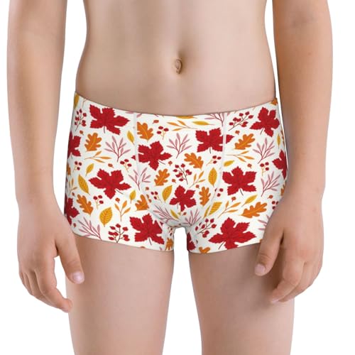 Boys' Cotton Boxer Brief Soft Underwear-Fall Laef Maple