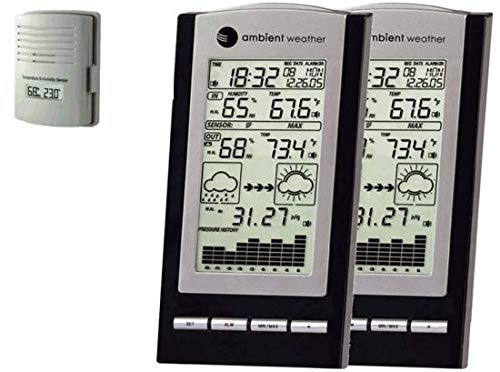 Ambient Weather WS-1171-2-KIT Dual Zone Wireless Advanced Weather Station with Temperature, Dew Point, Humidity with Calibration and Barometer