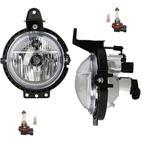 Johns, Juego de Faros Antiniebla Coche para BMW Mini R55 R56 R57 10/06 Izquierda y Derecha + Bombilla Osram
