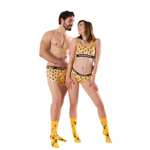 Matching Underwear for Couples - Penguin Design Cotton Undies Set with Socks - His and Hers Gifts