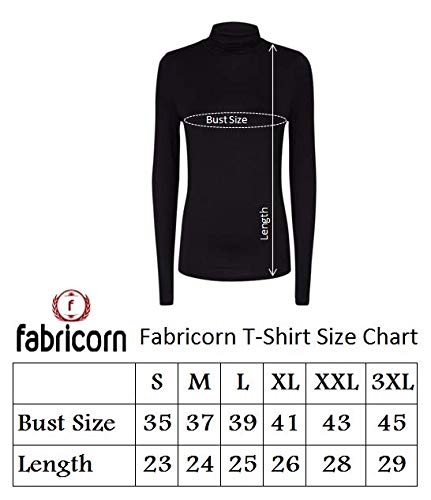 Fabricorn Women's Long Sleeve Turtleneck T-Shirt (Black, XX-Large) 3