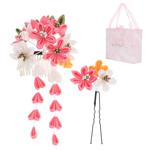 Peigne à cheveux fleur pour mariage et coiffure de cérémonie style kimono