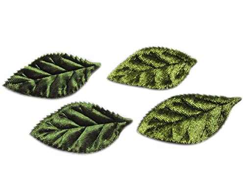 Image of YYCRAFT Pack of 80 Padded 2-Faced Satin Velvet Leaf Appliques /Craft