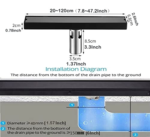 Caniveau de douche invisible noir SUS304 pour éliminer les odeurs - 7