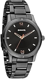 Sonata Black Dial Analog Watch for Women-NR8183NM02