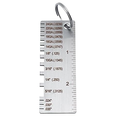 Metal Sheet Thickness Gauge, Stainless Steel Sheet Thickness Gauge Welding Gage Plated Size Inspection Tool 24GA 22GA 20GA 18GA 16GA 14GA Cover