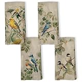 Zeuiwr Vintage Bird Gifts Kitchen Towels Set of 4, Retro Rustic Farmhouse Bird Eucalyptus Botanical Decorative Hand Towel for Bathroom, Birds Lover Gift Dish Tea Towels for Kitchen Decor, 16x24 Inch