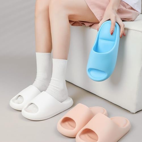 Men's and Women's Cloud Slippers, Indoor Slippers, Bathroom Sandals, Ultimate Comfort Lightweight, Thick Sole Non-Slip, Easy to Clean(Pink,Eur40-41)4