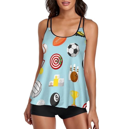 Maillot de bain tankini femme avec short de garçon idéal pour le beach-volley et la plage
