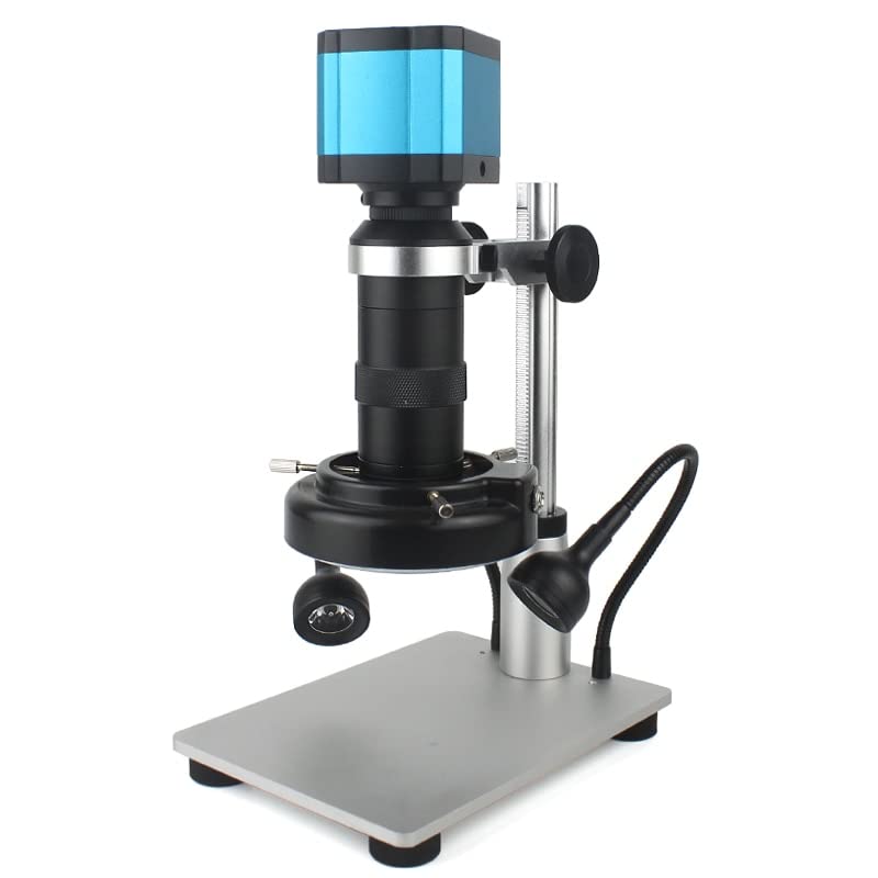 AIVYNA 1080P HDMI USB Elektronische digitale Videomikroskop-Kamera 130-facher Zoom C-Mount-Objektiv USB-LED-Licht für Labor PCB Telefon-Reparaturwerkzeuge (Farbe: E HDMI-Kamera)