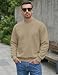 JMIERR Herren Fleece Sweatshirt Crewneck Baumwolle Pullover Kamel XL