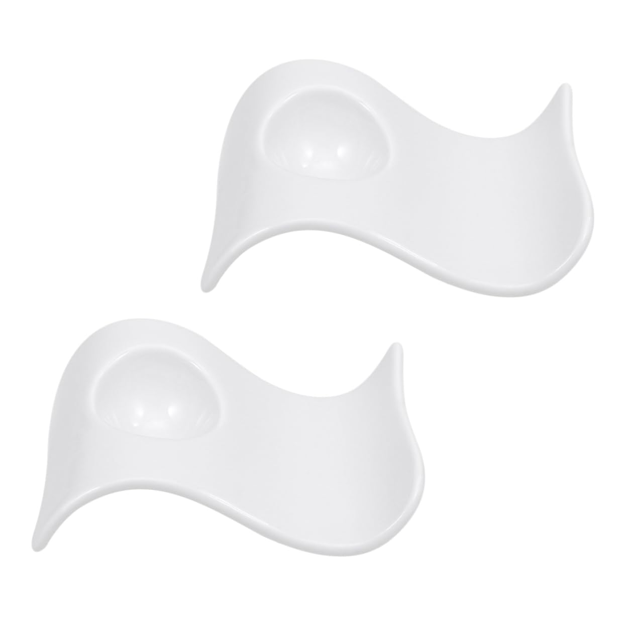 OFFSCH 2Pcs Wave Type Ceramic Egg Cup Holders Elegant Egg Tray for Home Restaurant Porcelain Egg Stand Kitchen Gadget for Organizing Eggs